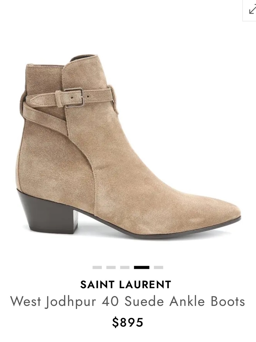Saint Laurent West Jodhpur 40 Suede Ankle Boots